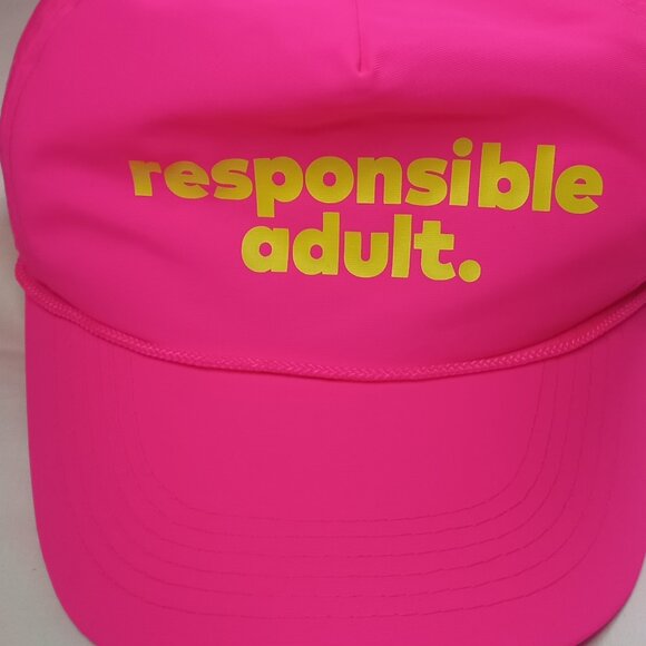 Responsible Adult Gradient Beverages Bright Pink Cap Hat for Women by CAMEO, NEW - Picture 1 of 4